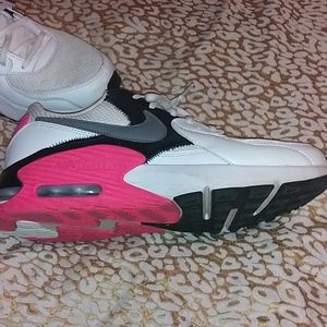 Black and pink and white Nike Air max